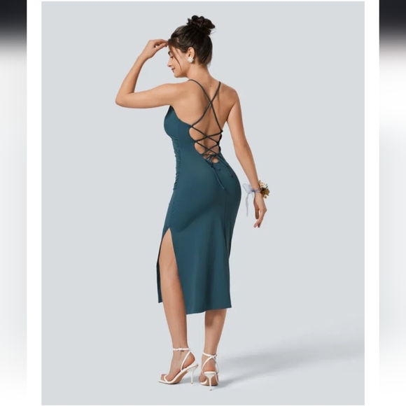 Halara Softlyzero Airy LaceUp Bodycon Dress - Picture 2 of 4